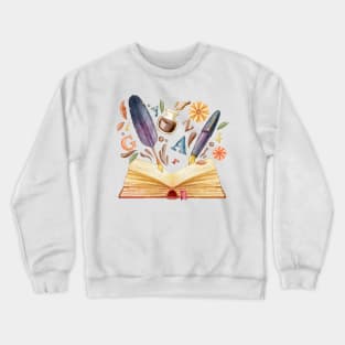 Literature Concept Hand Drawn Crewneck Sweatshirt